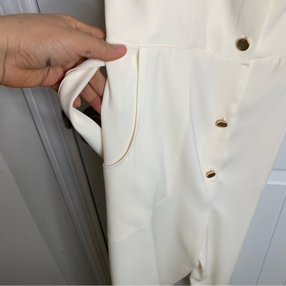 Zara white belted jumpsuit size medium minimalist vacation summer - Picture 7 of 10